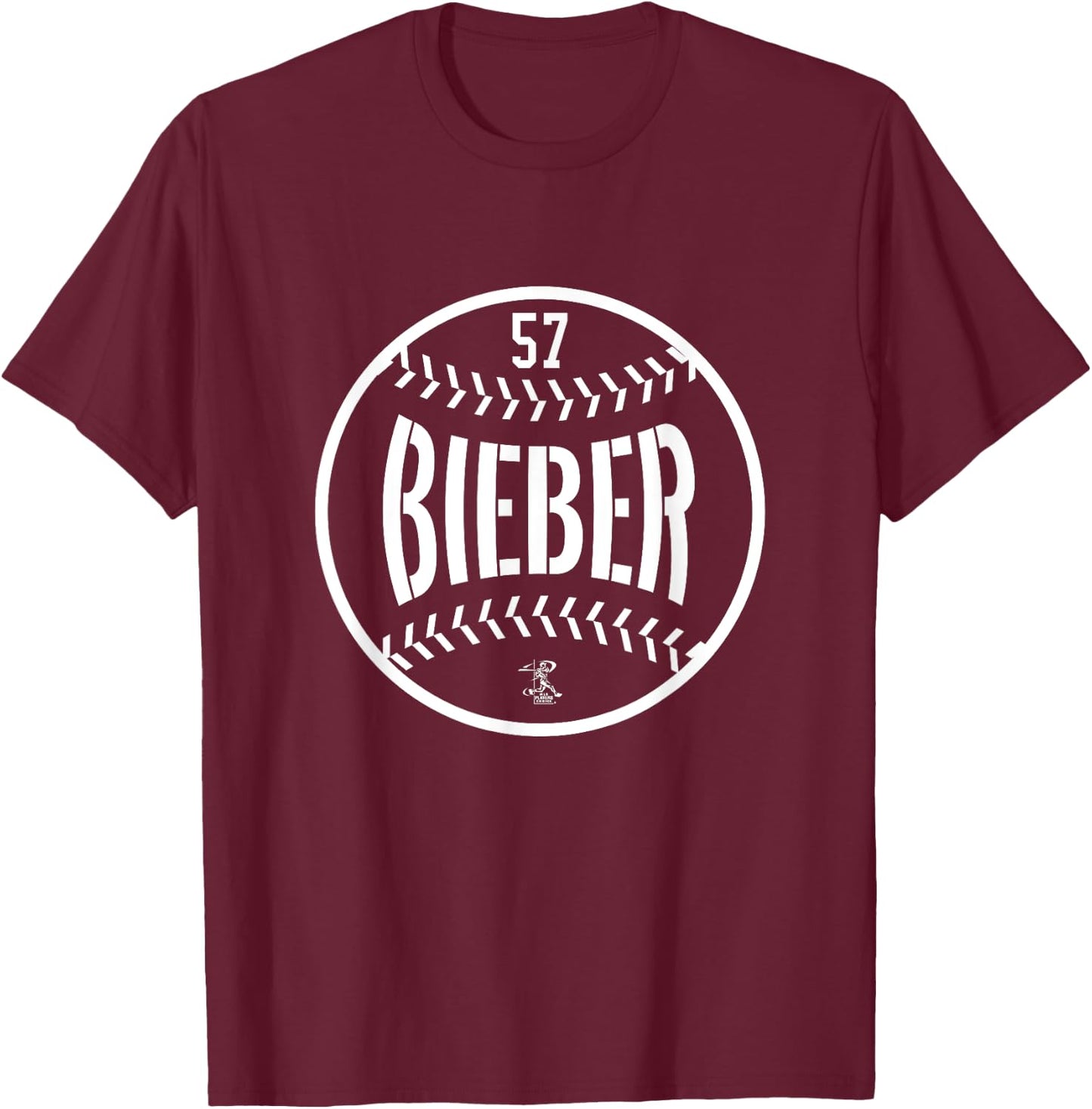 Shane Bieber Baseball Line Gameday T-Shirt - T-Shirt | Maroon