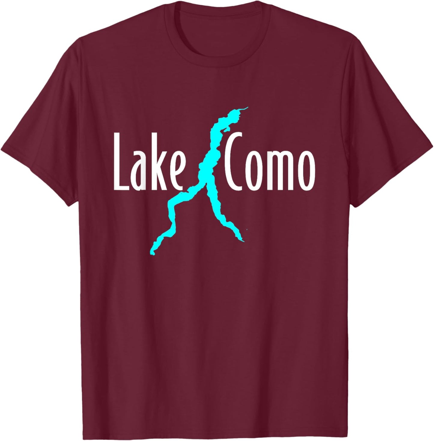Minimalist Lake Como - Italy T-Shirt - T-Shirt | Maroon
