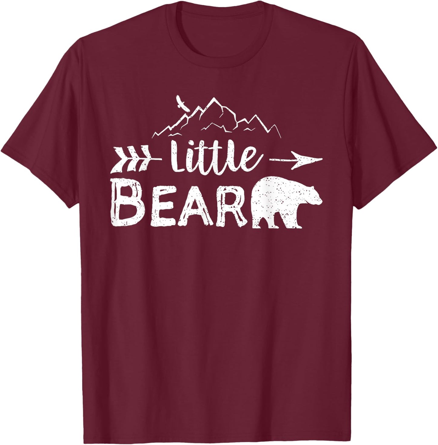 Little Bear Shirt Matching Family Mama Papa Bear Camping T-Shirt - T-Shirt | Maroon