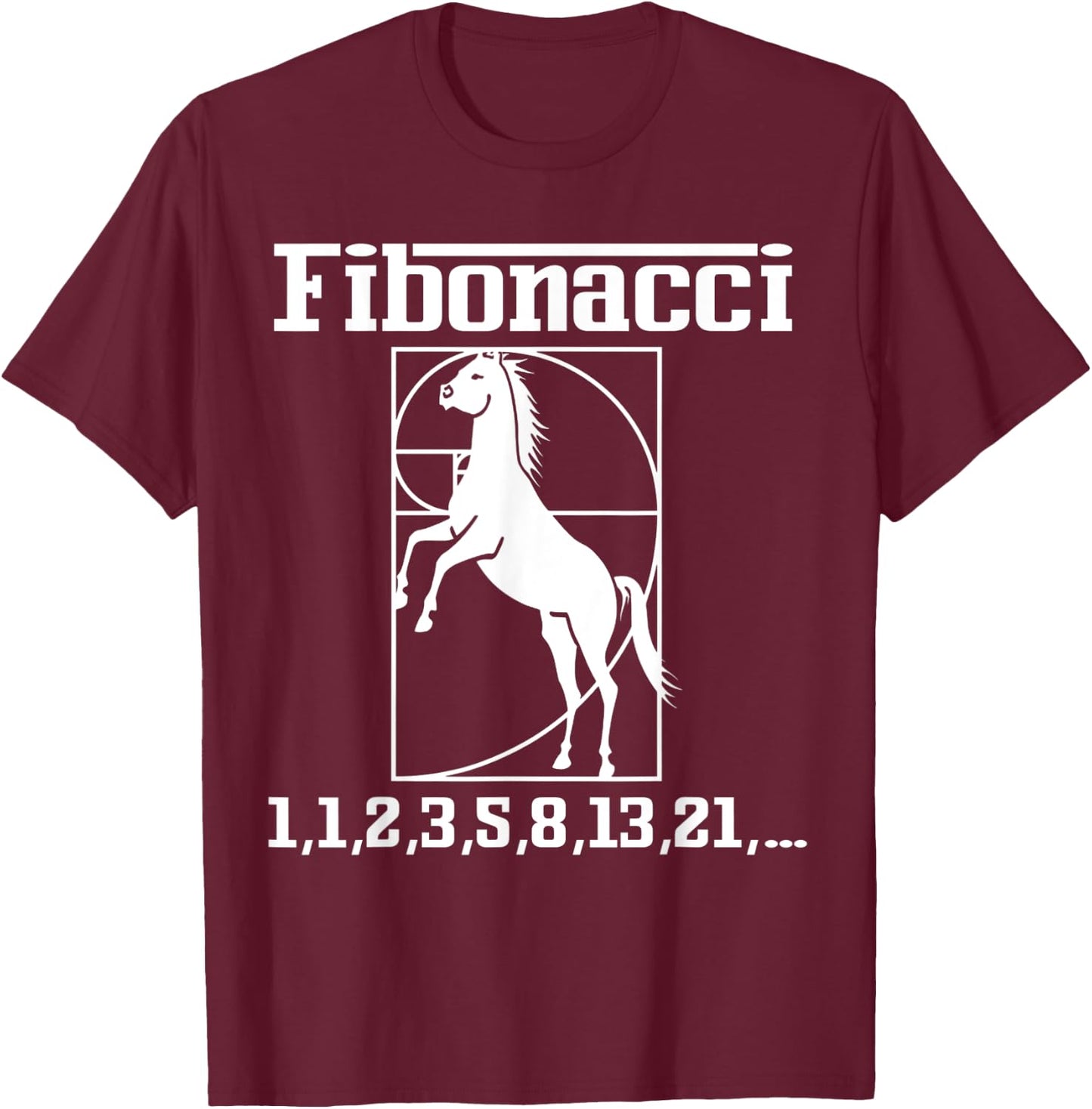 Funny Fibonacci Racing Car Horse Nerdy Math Teacher Geek Women Kids T-Shirt - T-Shirt | Maroon