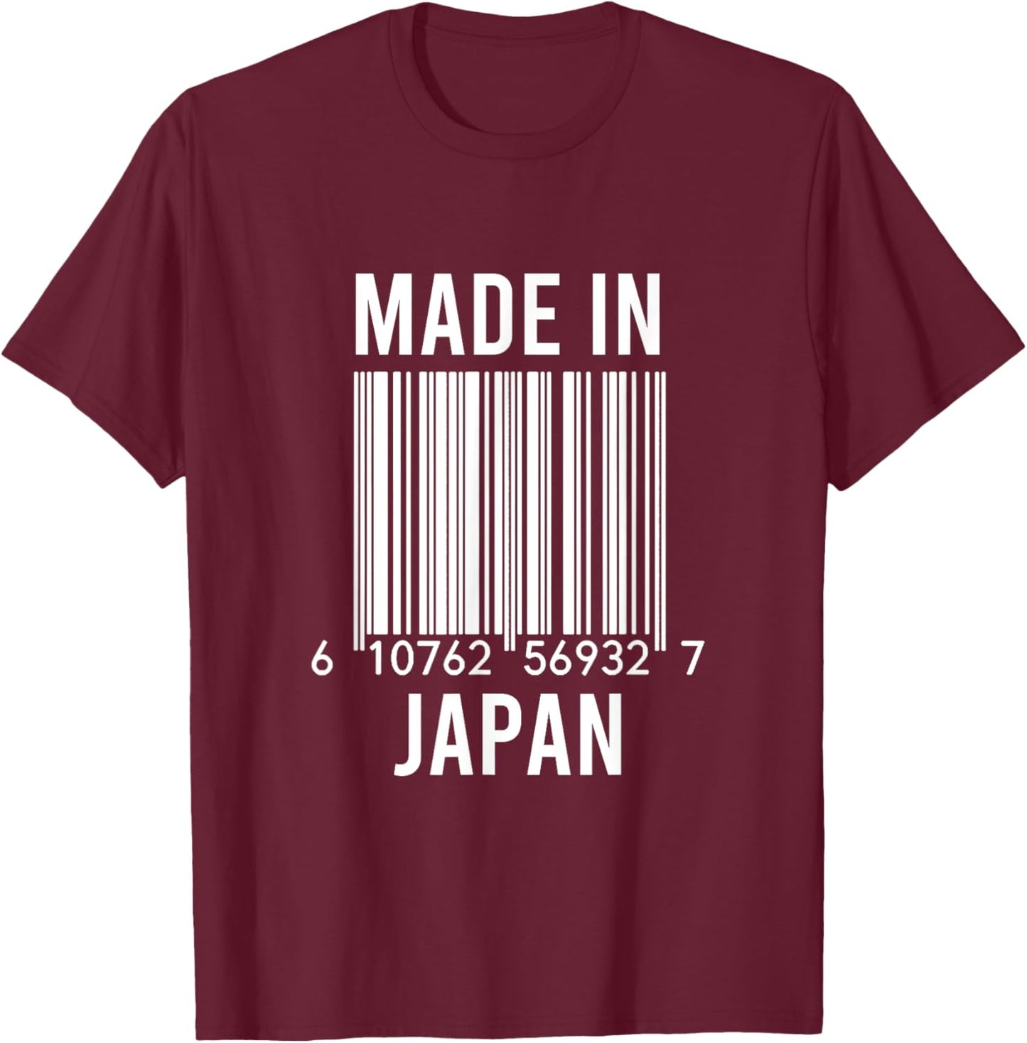 Barcode Made In Japan T-Shirt - T-Shirt | Maroon