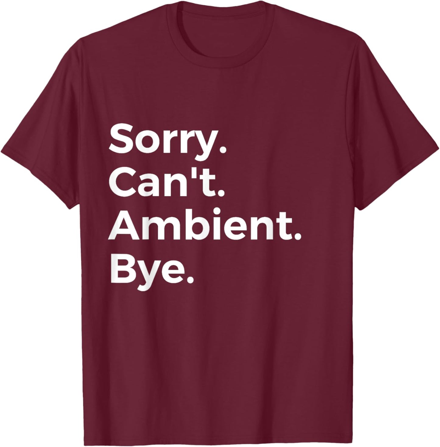 SorrY Can't Ambient Bye Musician Music Lover Music T-Shirt - T-Shirt | Maroon