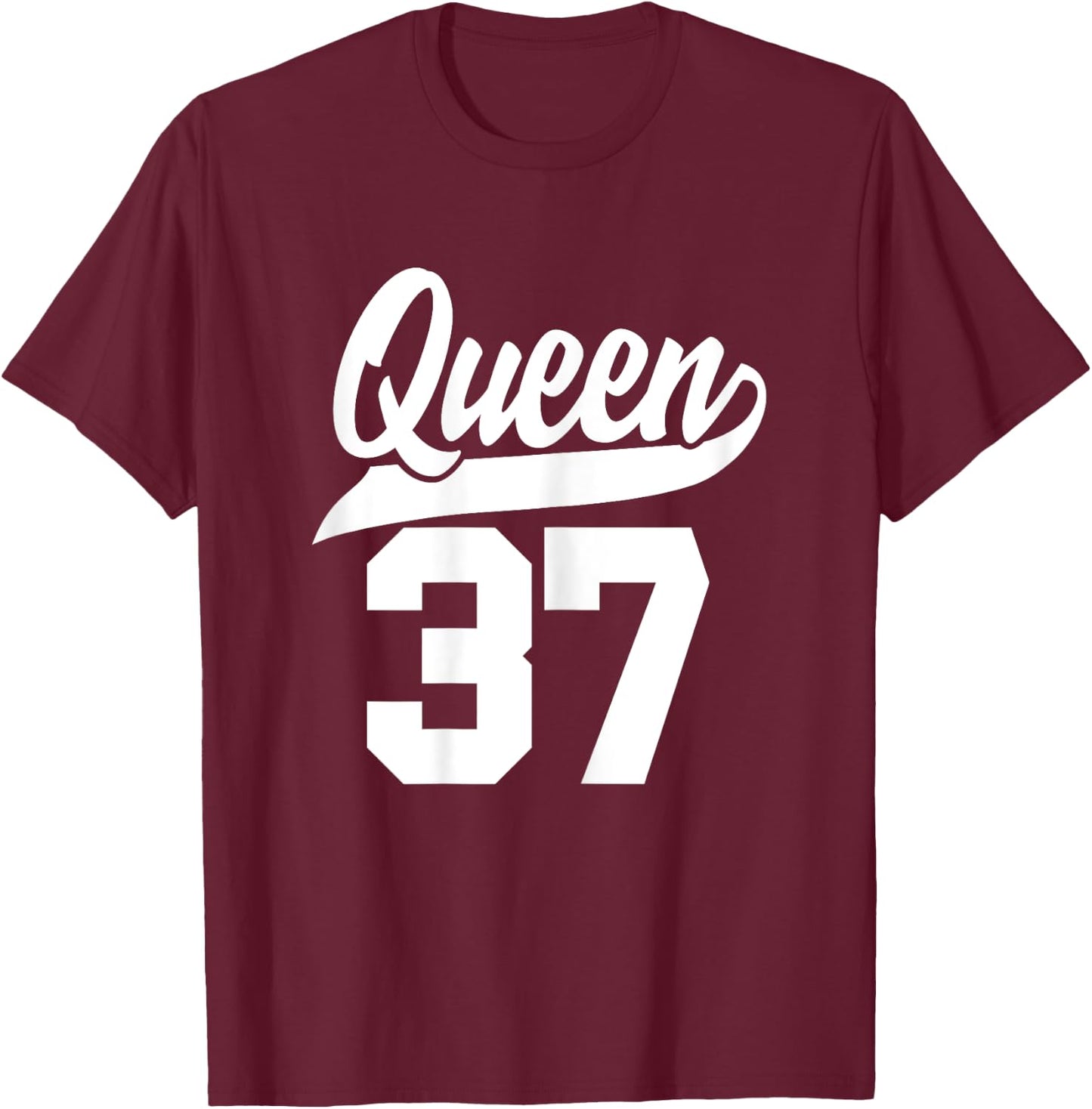 37th Birthday Girls Queen Cute Woman 37 years old vintage T-Shirt - T-Shirt | Maroon