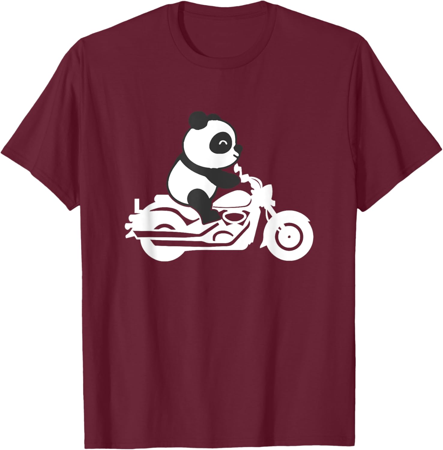 Panda Motorcycle Biker Panda Bear Motorcycle Bicycle Motorsport T-Shirt - T-Shirt | Maroon