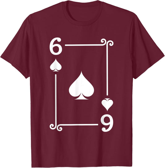 Playing Cards Costume - 6 Spades Card - Six Card T-Shirt - T-Shirt | Maroon