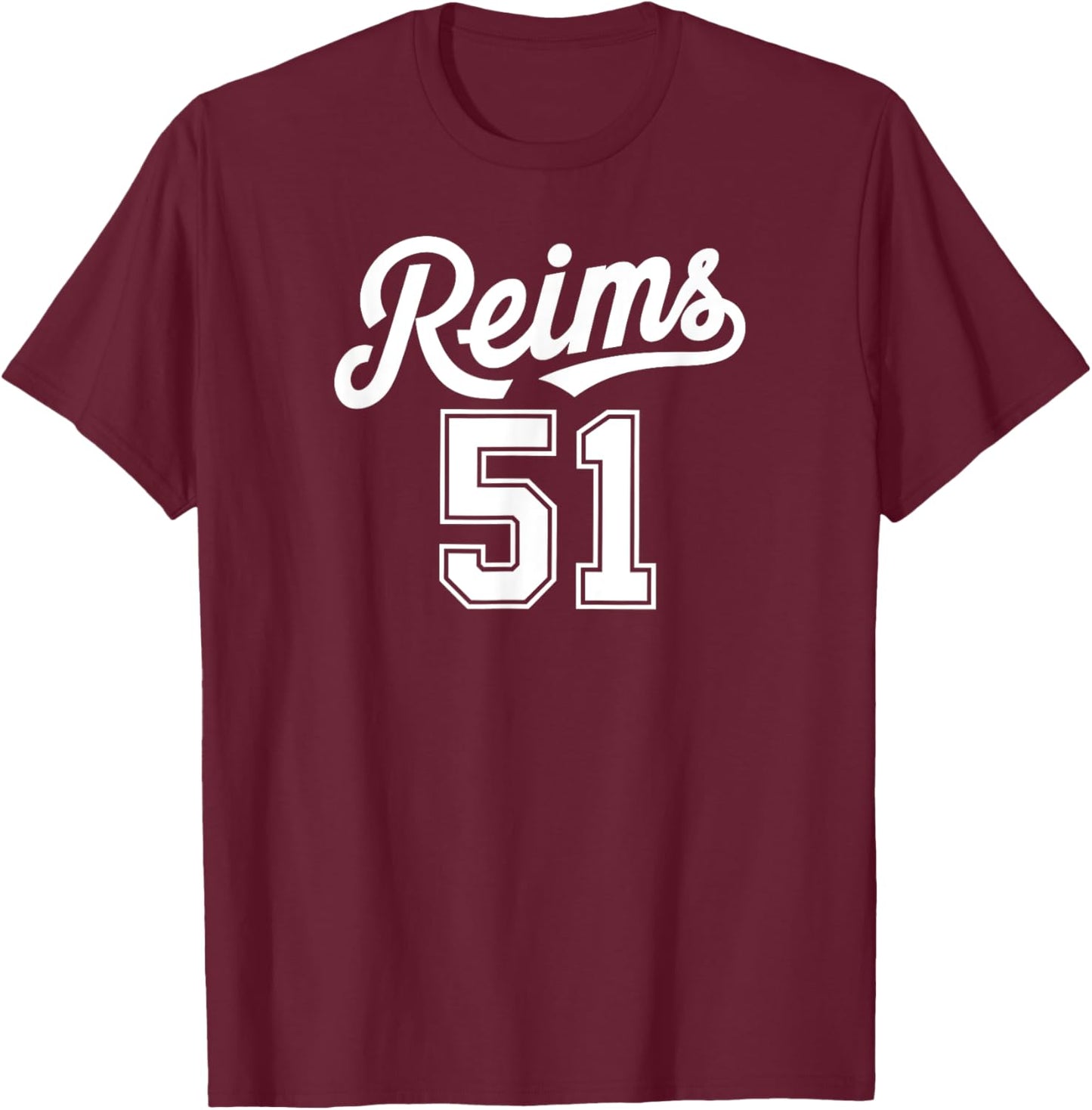 Reims 51 , Black, S T-Shirt - T-Shirt | Maroon