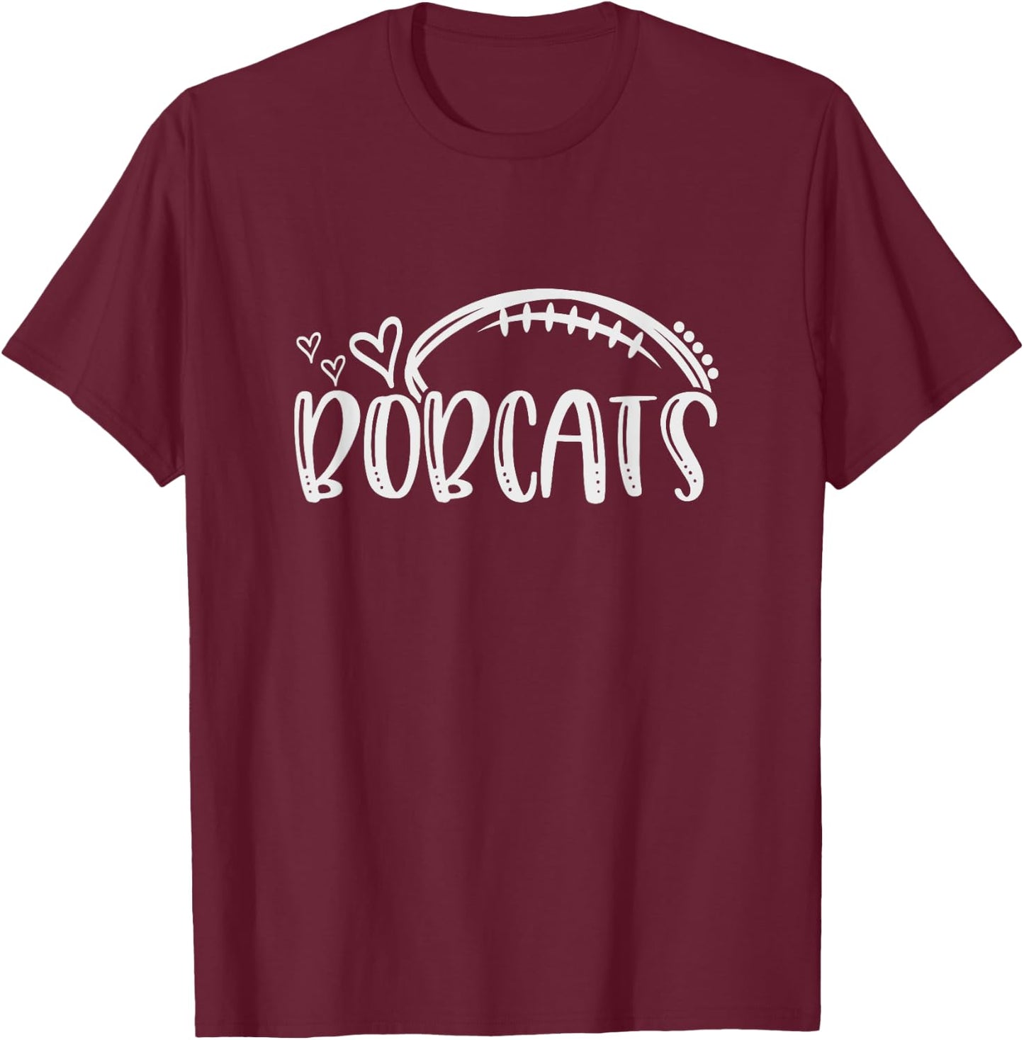 Football Bobcat School Sports Fan Team Spirit T-Shirt - T-Shirt | Maroon