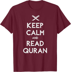Eid Mubarak Read Quran Muslim Dawah T-Shirt - T-Shirt | Maroon