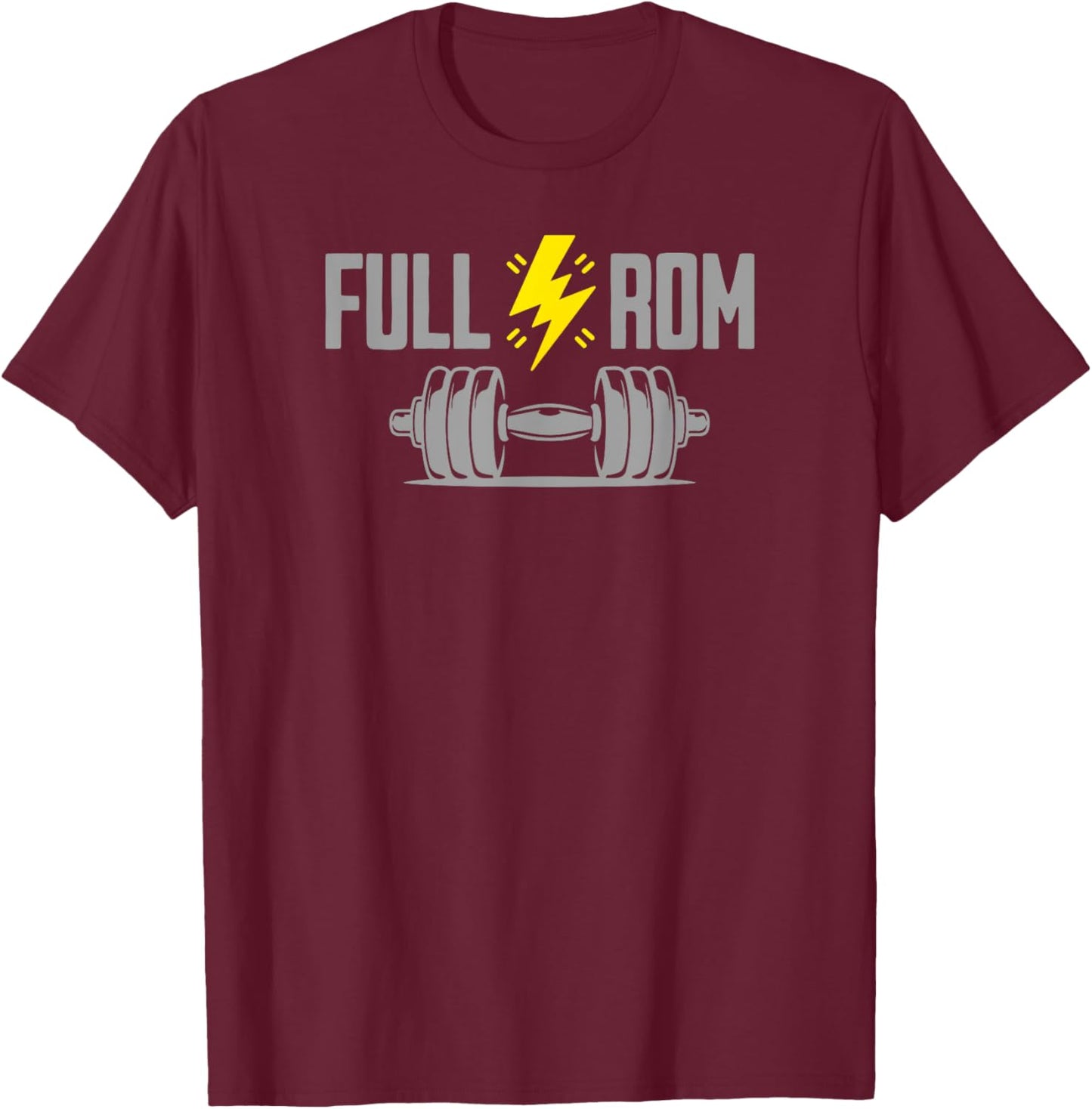 Full Rom Fitness Bodybuilding Gym T-Shirt - T-Shirt | Maroon