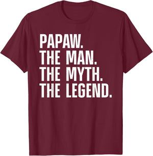 Papaw Design For Grandpa Grandfather From Grandkids Papaw T-Shirt - T-Shirt | Maroon
