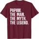 Papaw Design For Grandpa Grandfather From Grandkids Papaw T-Shirt - T-Shirt | Maroon