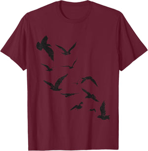 Majestic Flying Birds Of The Sky T-Shirt - T-Shirt | Maroon