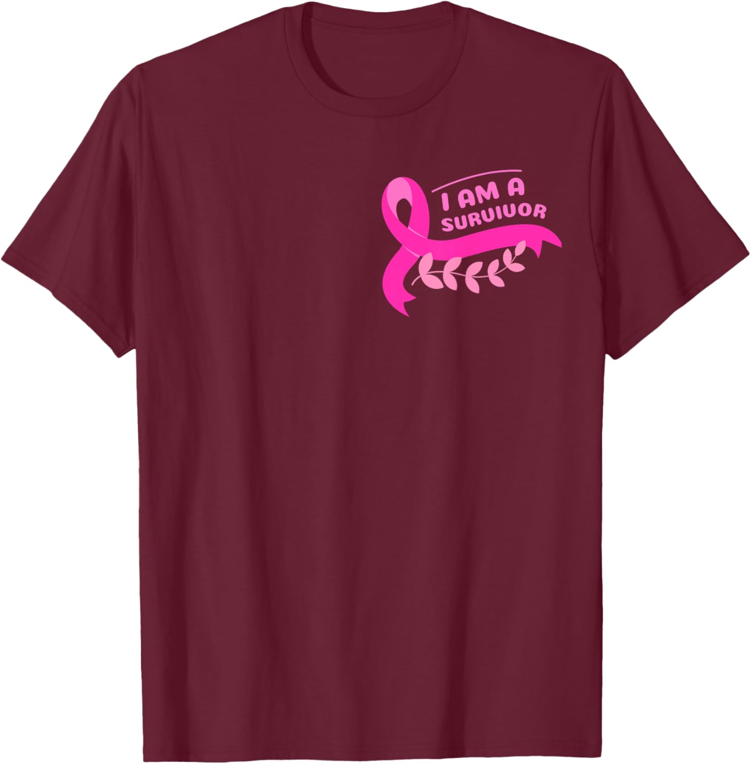 Breast Cancer Awareness Pink Ribbon Support Squad Cancer T-Shirt - T-Shirt | Maroon