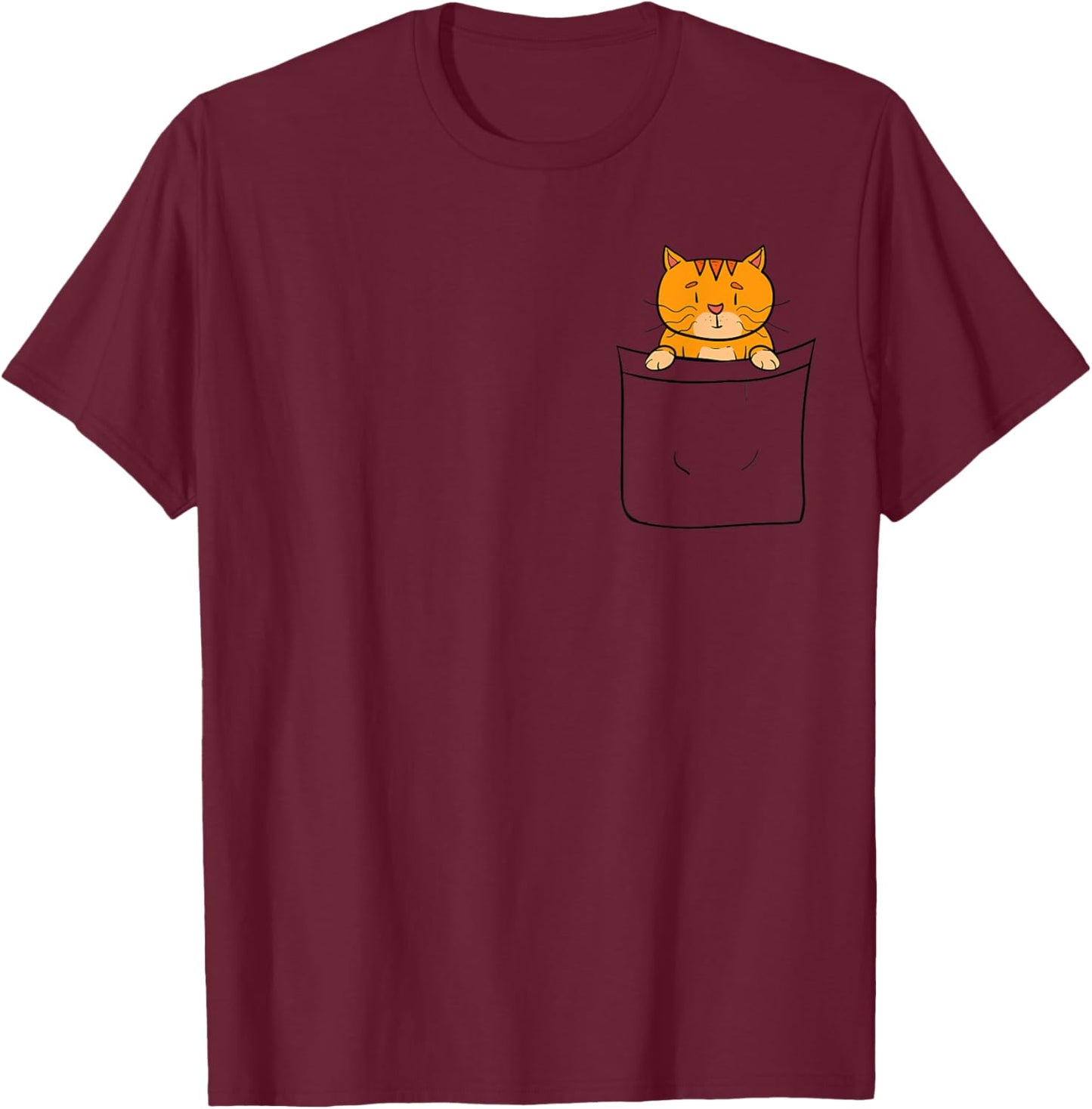 Orange Kitty Cat in my Pocket Adorable Sassy Ideal Gift T-Shirt - T-Shirt | Maroon