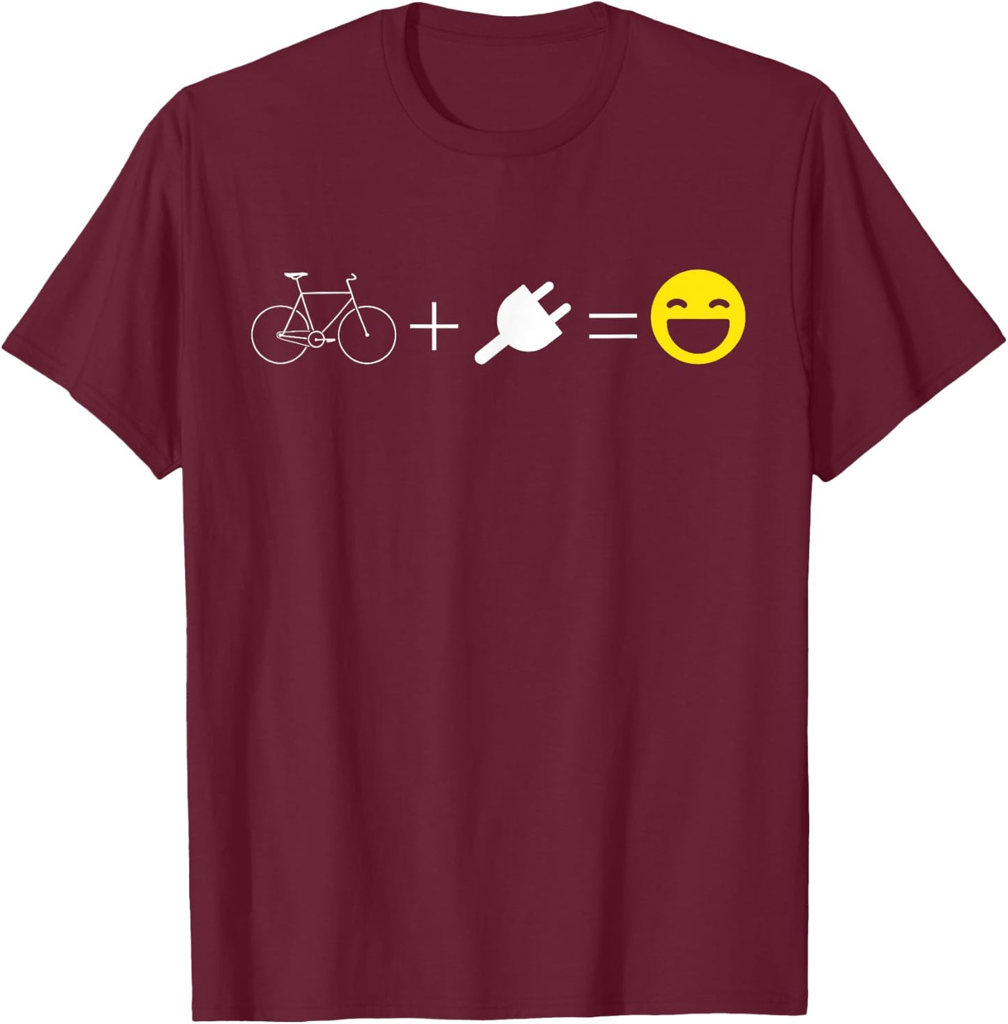 EBike Equation E Bike Electric Bicycle Pedelec Cyclist T-Shirt - T-Shirt | Maroon