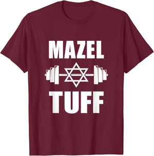 Mazel Tuff Funny Jewish Workout T-Shirt - T-Shirt | Maroon