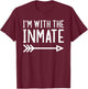 I'm With The Inmate Funny Matching Halloween Couple Costume T-Shirt - T-Shirt | Maroon
