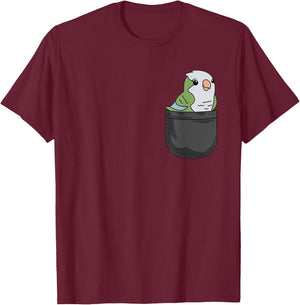 Quaker Parrot Monk parakeet In Pocket Funny Bird Lover Gift T-Shirt - T-Shirt | Maroon