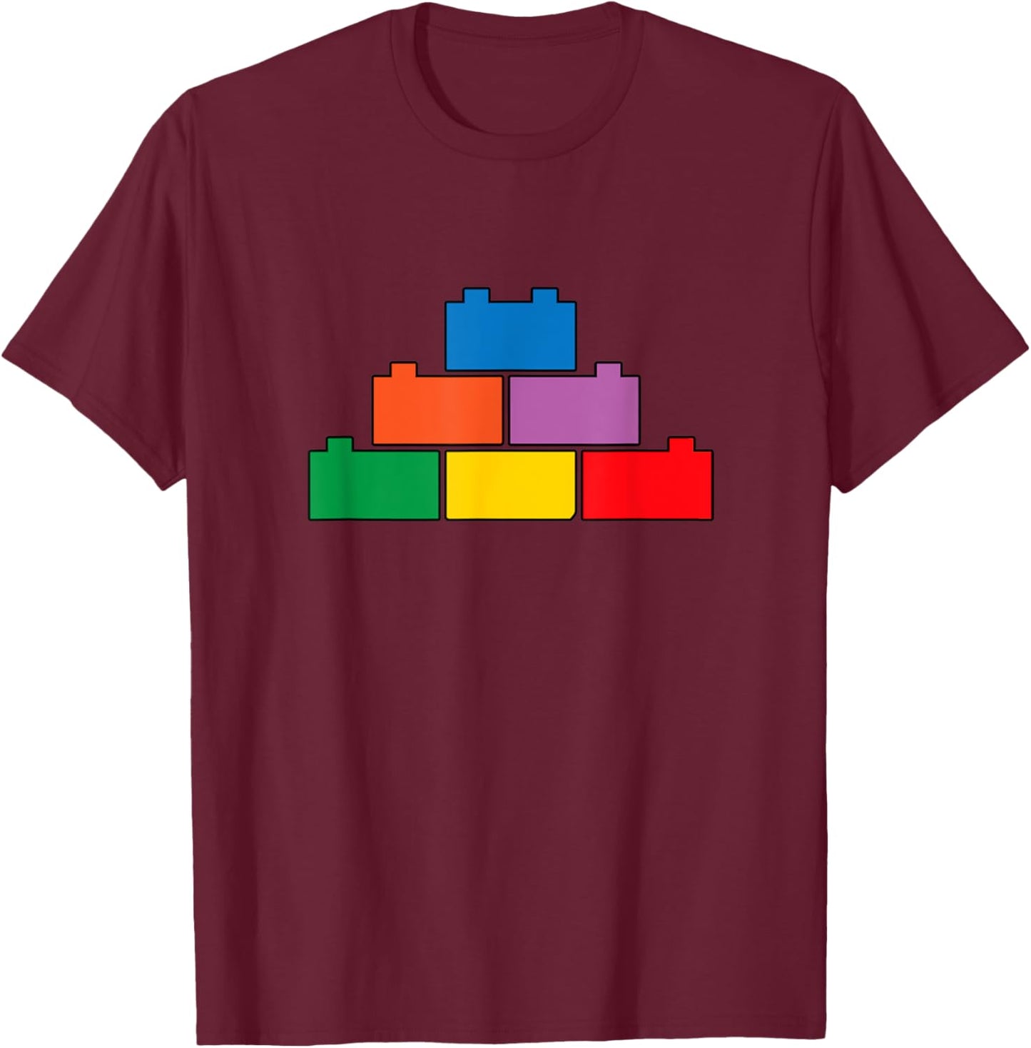 Brick Builder Blocks Building Master Builder Toys Kids Boys T-Shirt - T-Shirt | Maroon