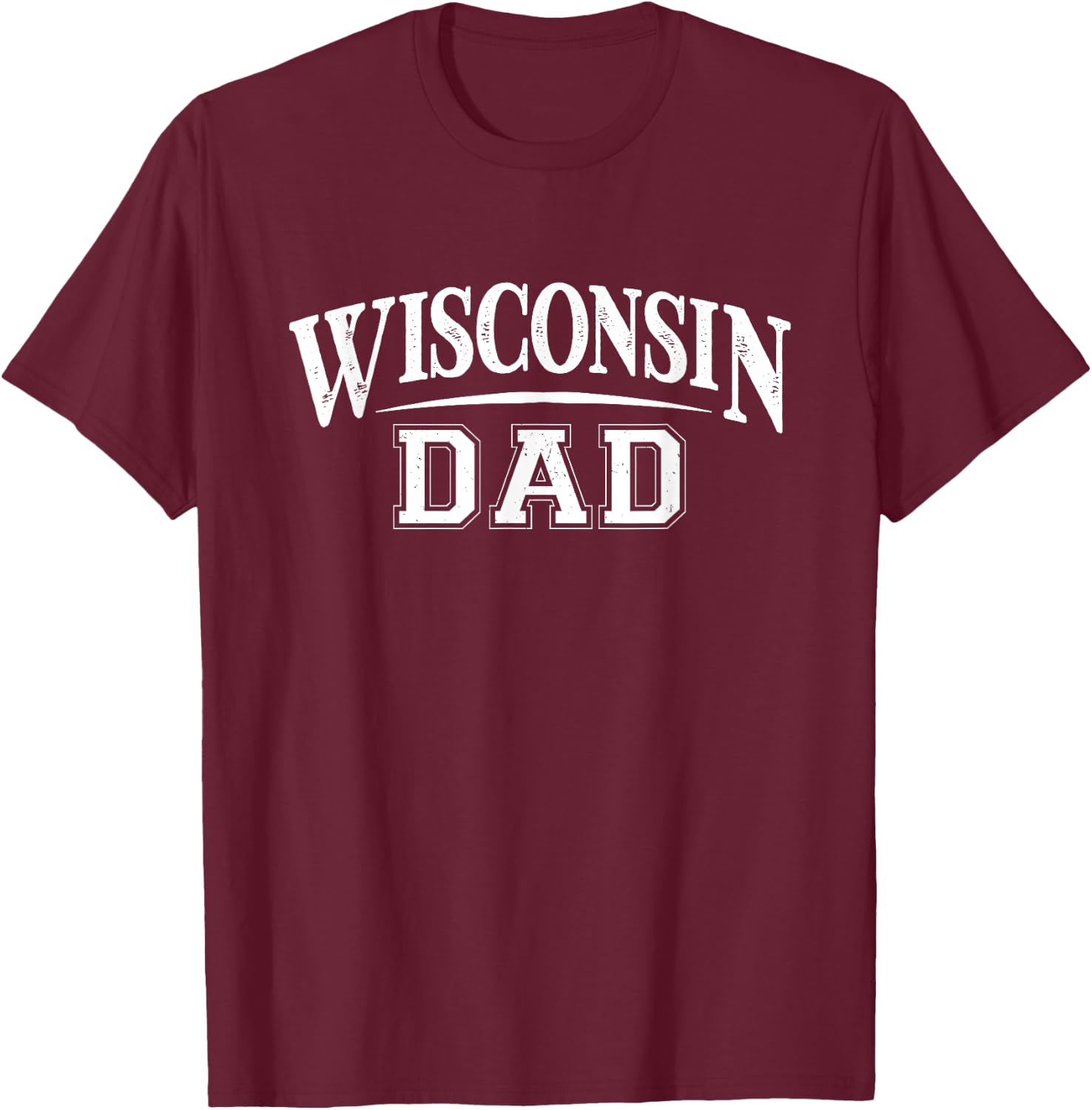 Wisconsin Dad Badger State Stylish Art For Proud Father's T-Shirt - T-Shirt | Maroon