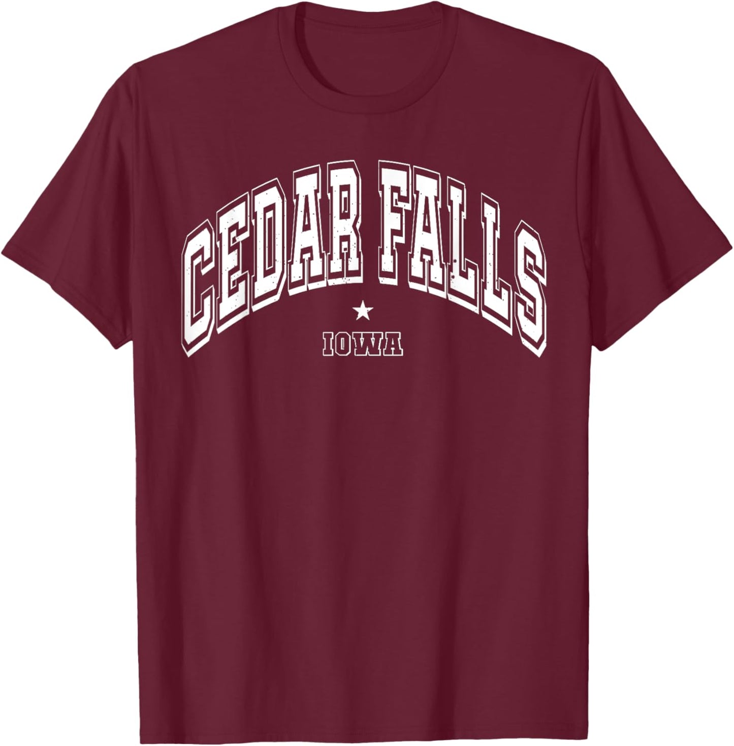 Throwback Cedar Falls Iowa IA Athletic Classic Souvenir T-Shirt - T-Shirt | Maroon