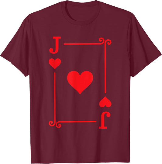 Playing Cards Costume - Jack Hearts Card - Jack Card T-Shirt - T-Shirt | Maroon