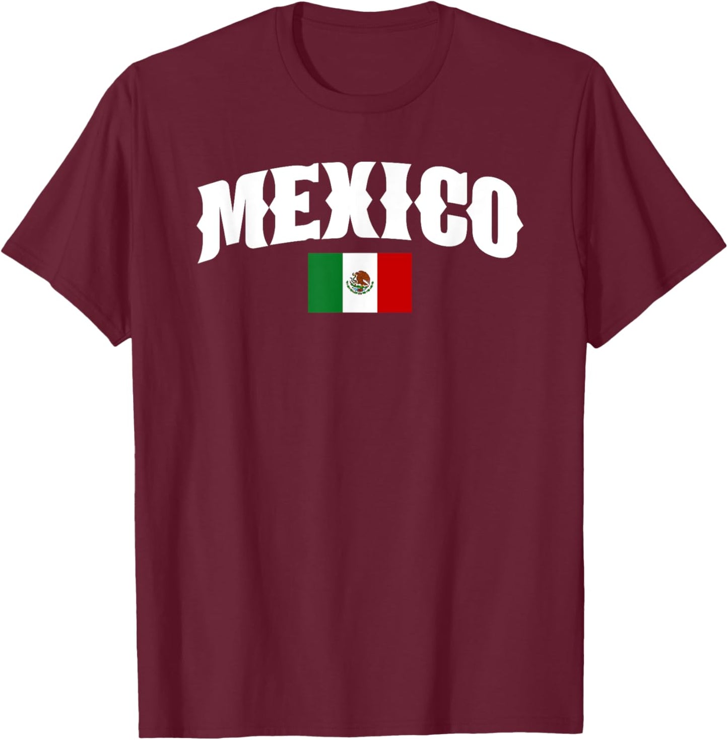 Mexiko-Flaggen-Design T-Shirt - T-Shirt | Maroon