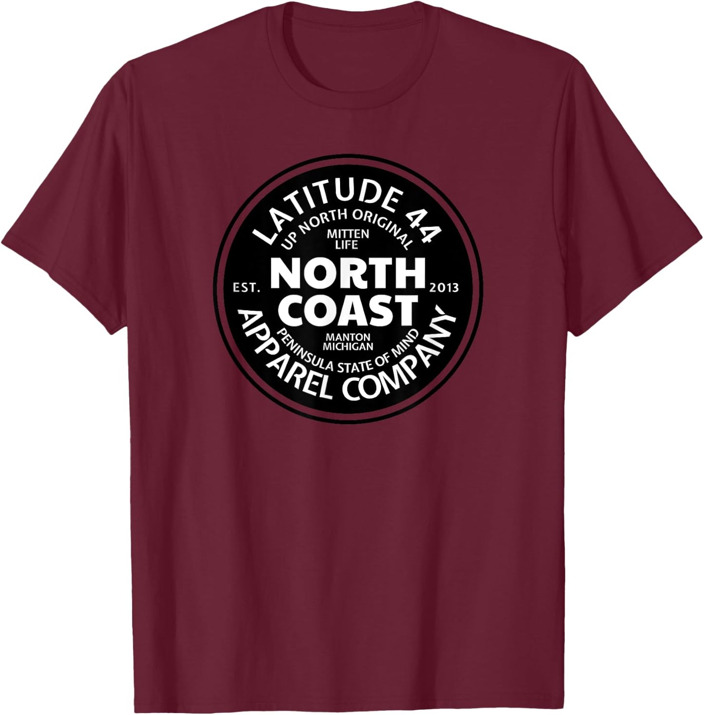Michigan Americas North Coast Up North Great Lakes T-Shirt - T-Shirt | Maroon