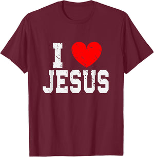 Jesus & Christian Gifts -Adults Black Modern Casual Short Sleeve T-Shirt - T-Shirt | Maroon