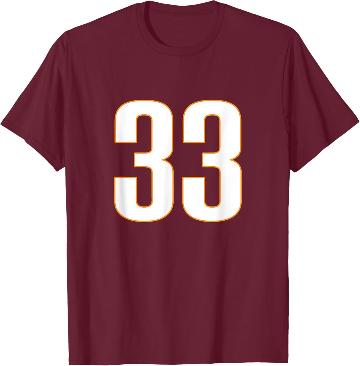 Sports Team Number 33 T-Shirt - T-Shirt | Maroon