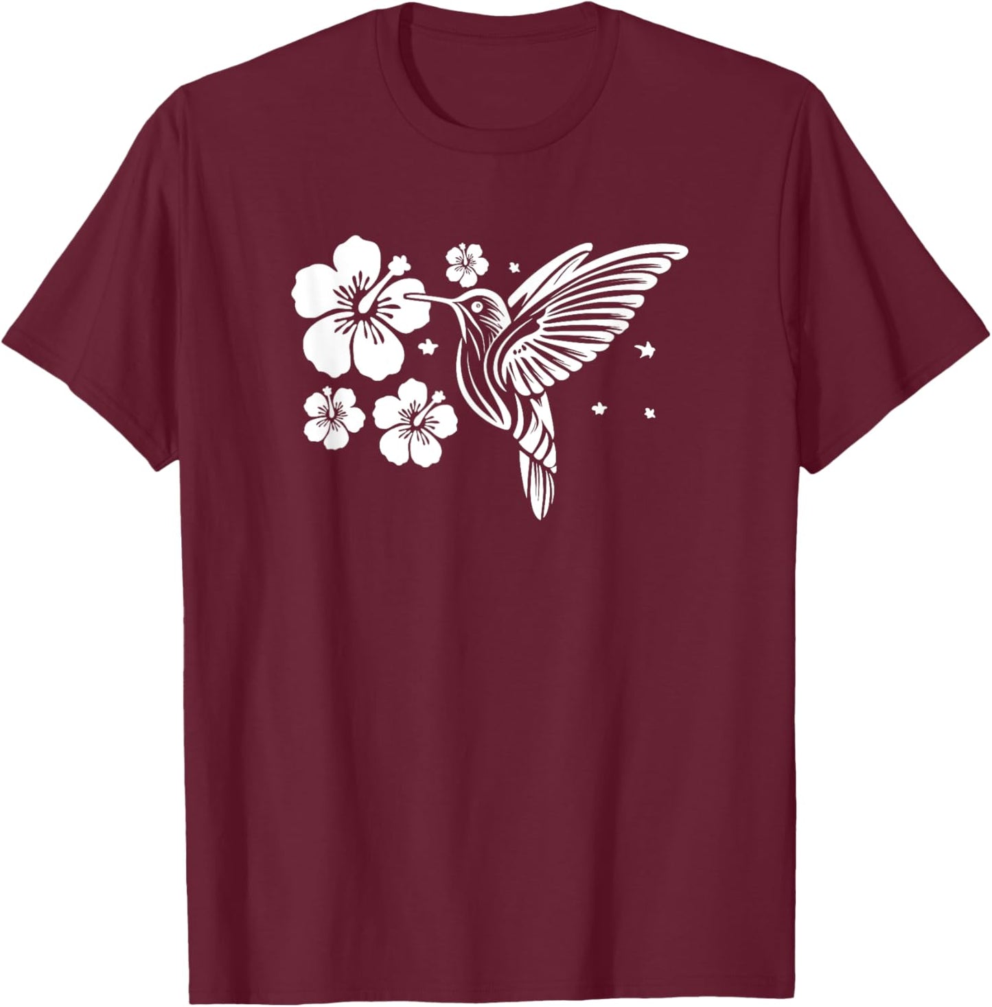 Hummingbird Hawaii Hibiscus Bird Nature Hawaiian T-Shirt - T-Shirt | Maroon