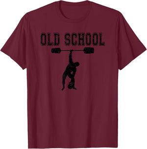 Old School Weightlifting T-Shirt - T-Shirt | Maroon