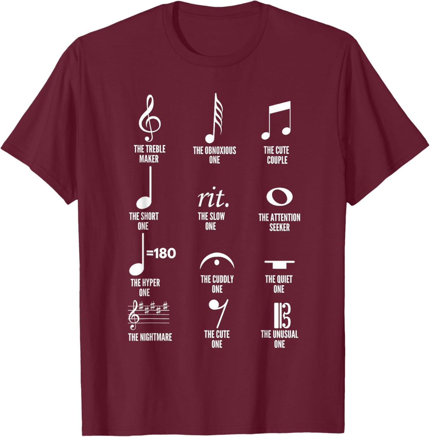 Musical Notes Symbol Definition Funny Musician Bands T-Shirt - T-Shirt | Maroon