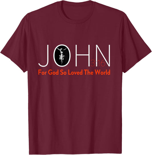 John 3:16 Christian T-Shirt - T-Shirt | Maroon
