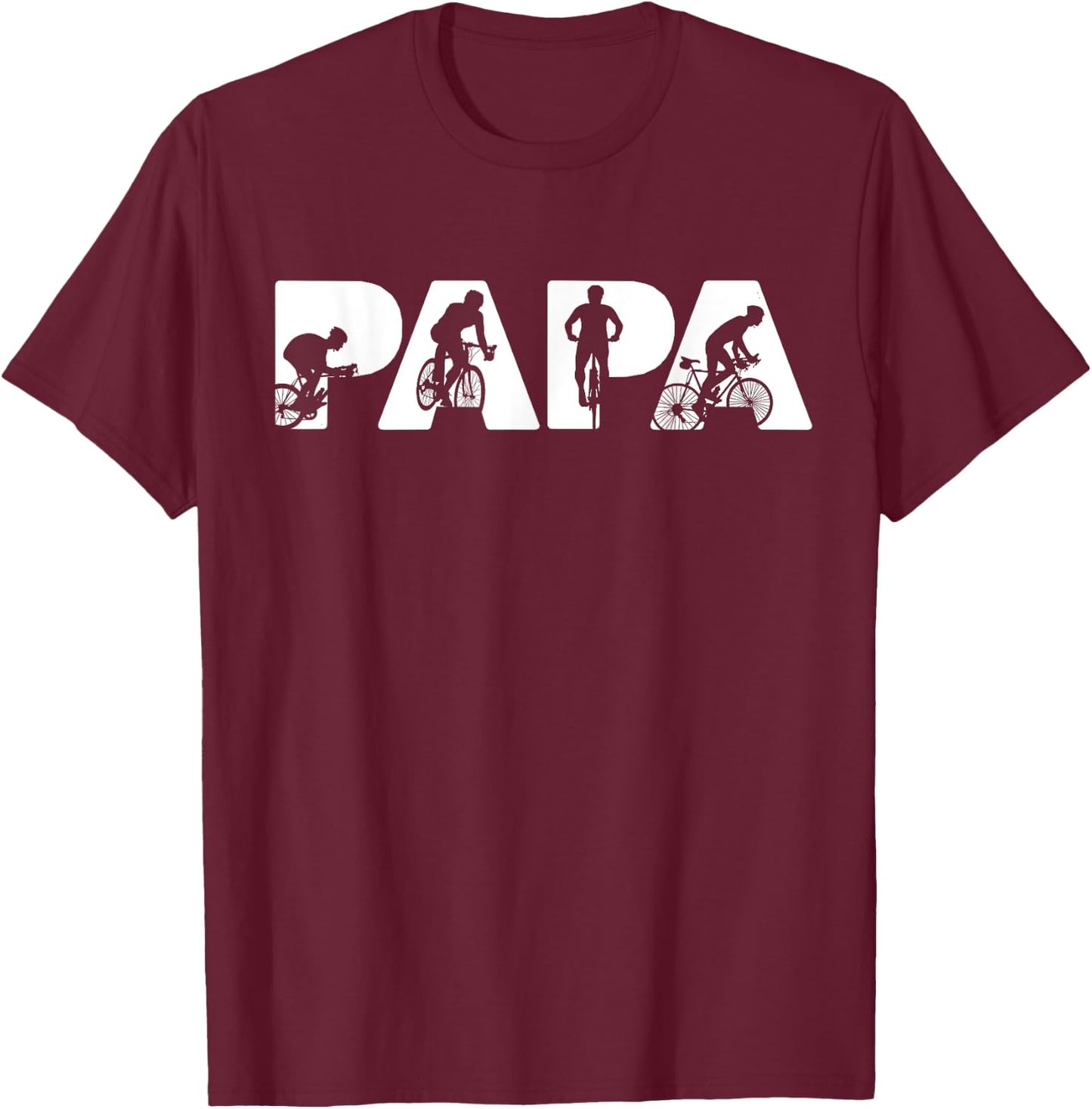 Funny Father's Day Gift Dad - Papa Cycling Gift T-Shirt - T-Shirt | Maroon