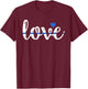 Cute Love Design - Police Wife or Girlfriend T-Shirt - T-Shirt | Maroon