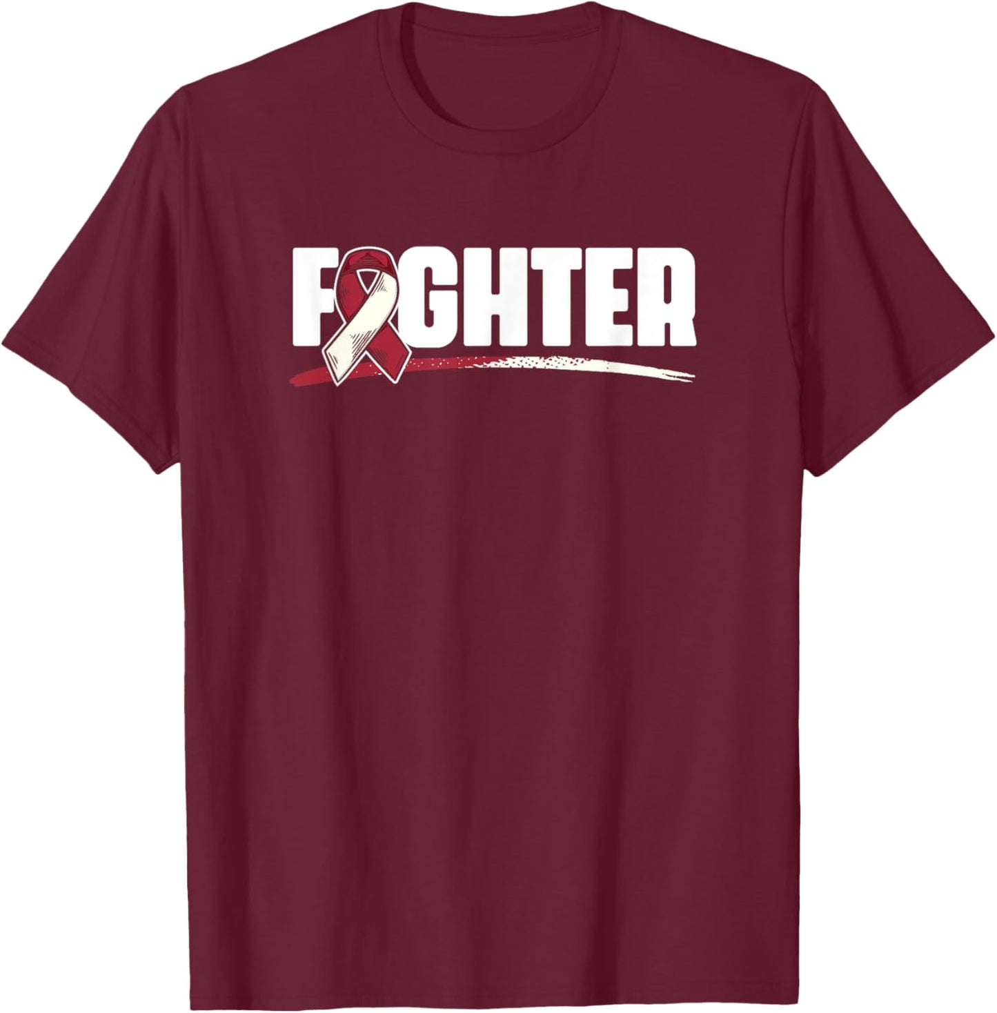 Fighter - Oral Throat Cancer Head And Neck Cancer Awareness T-Shirt - T-Shirt | Maroon
