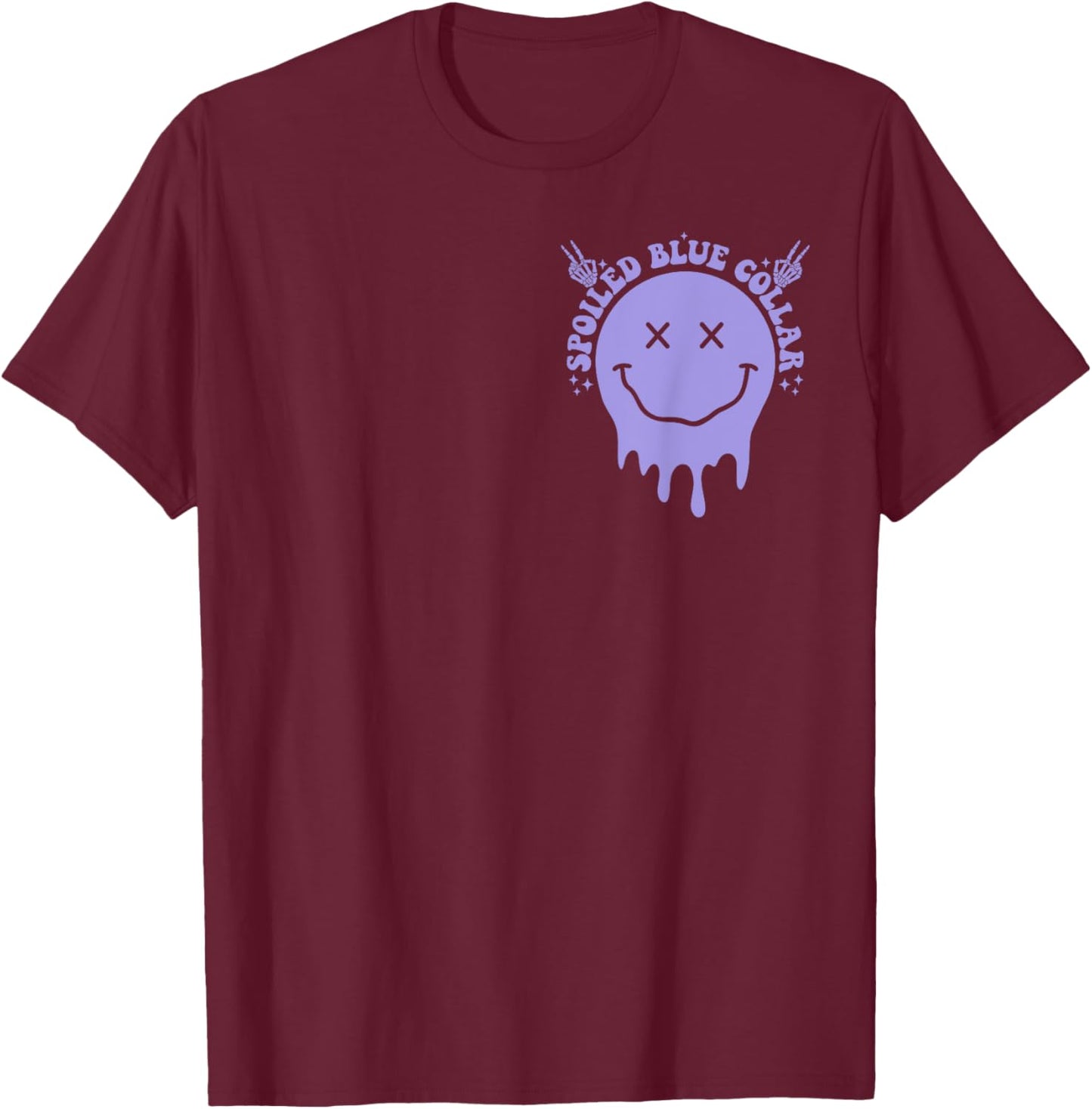 Spoiled By My Blue Collar Man (TWO SIDE) T-Shirt - T-Shirt | Maroon