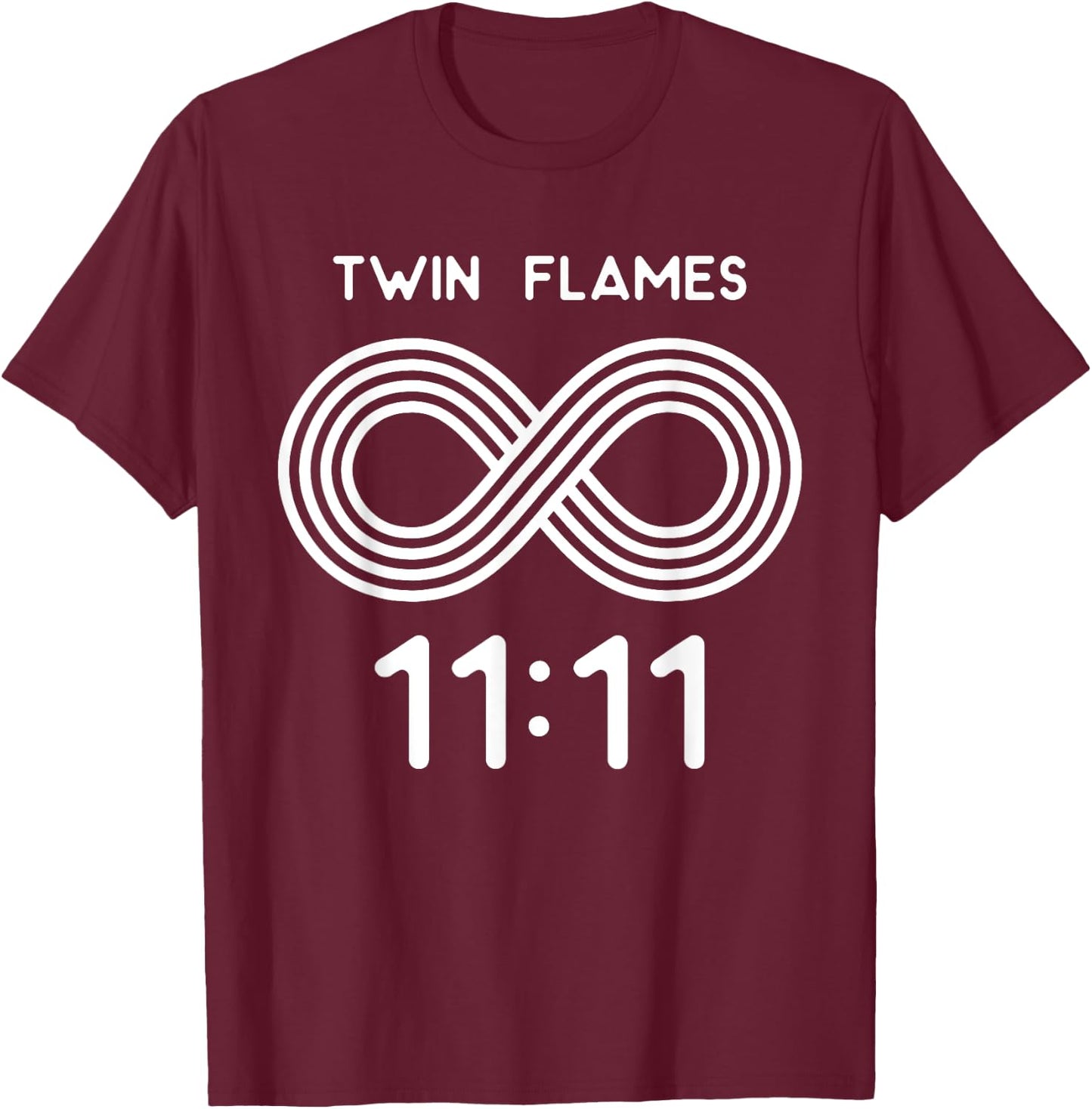 Twin Flame Soul Mate 11:11 Heart Eleven Infinity Design T-Shirt - T-Shirt | Maroon