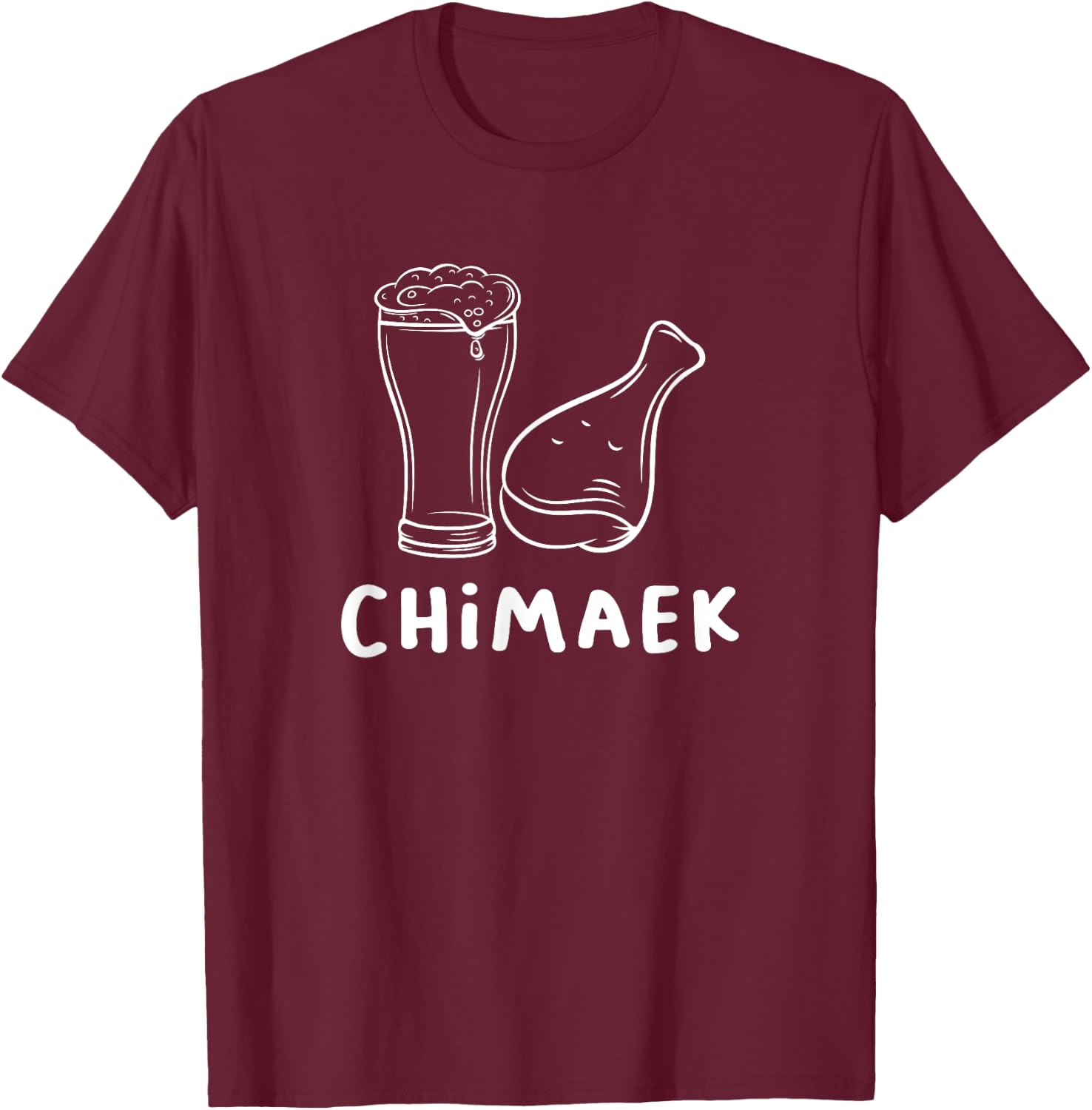 Chimaek Korean Fried Chicken and Beer Foodie T-Shirt - T-Shirt | Maroon