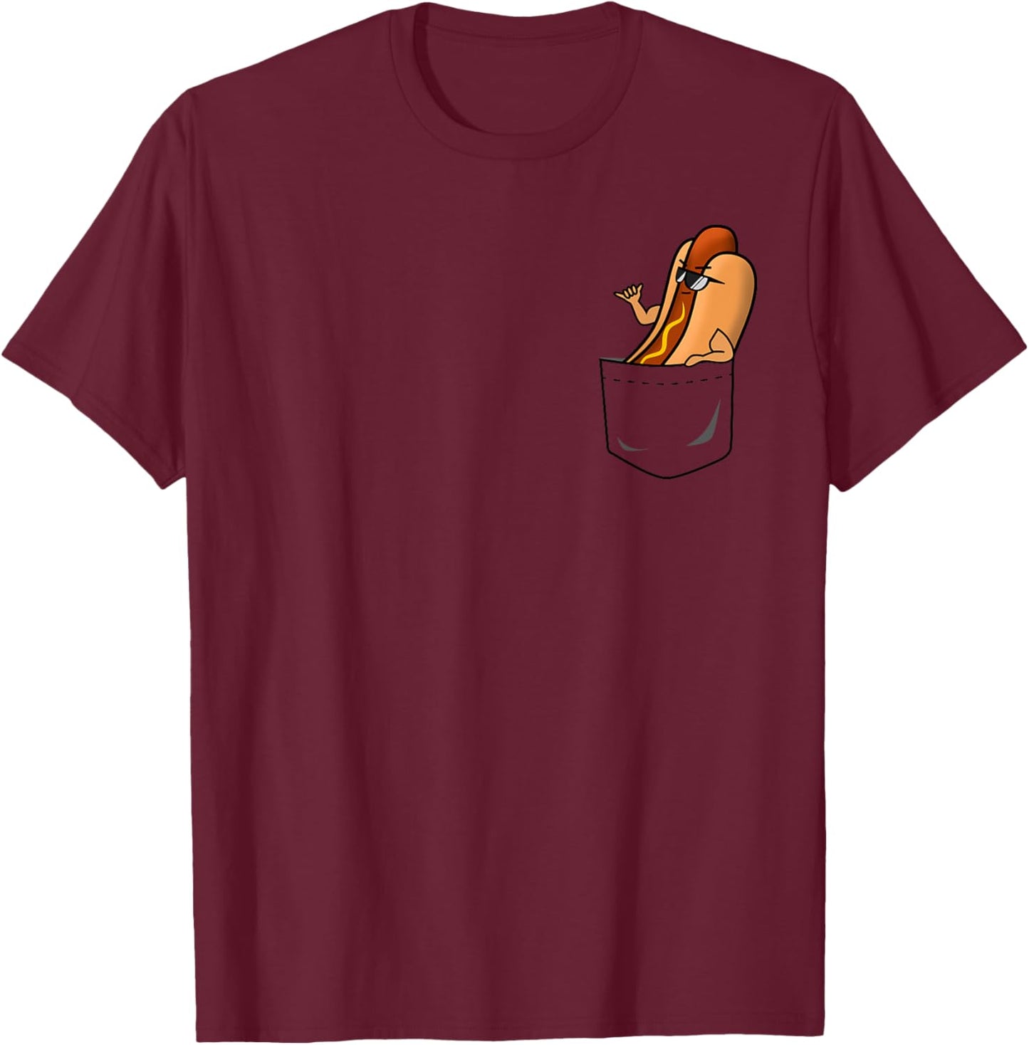 Awesome Funny Shaka Hot Dog in a Pocket Women T-Shirt - T-Shirt | Maroon