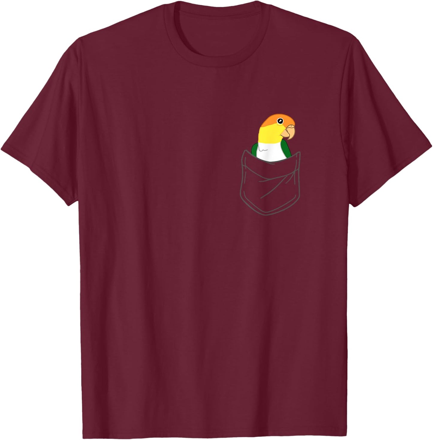 Pocket White Bellied Caique Cute Parrot Birb memes T-Shirt - T-Shirt | Maroon