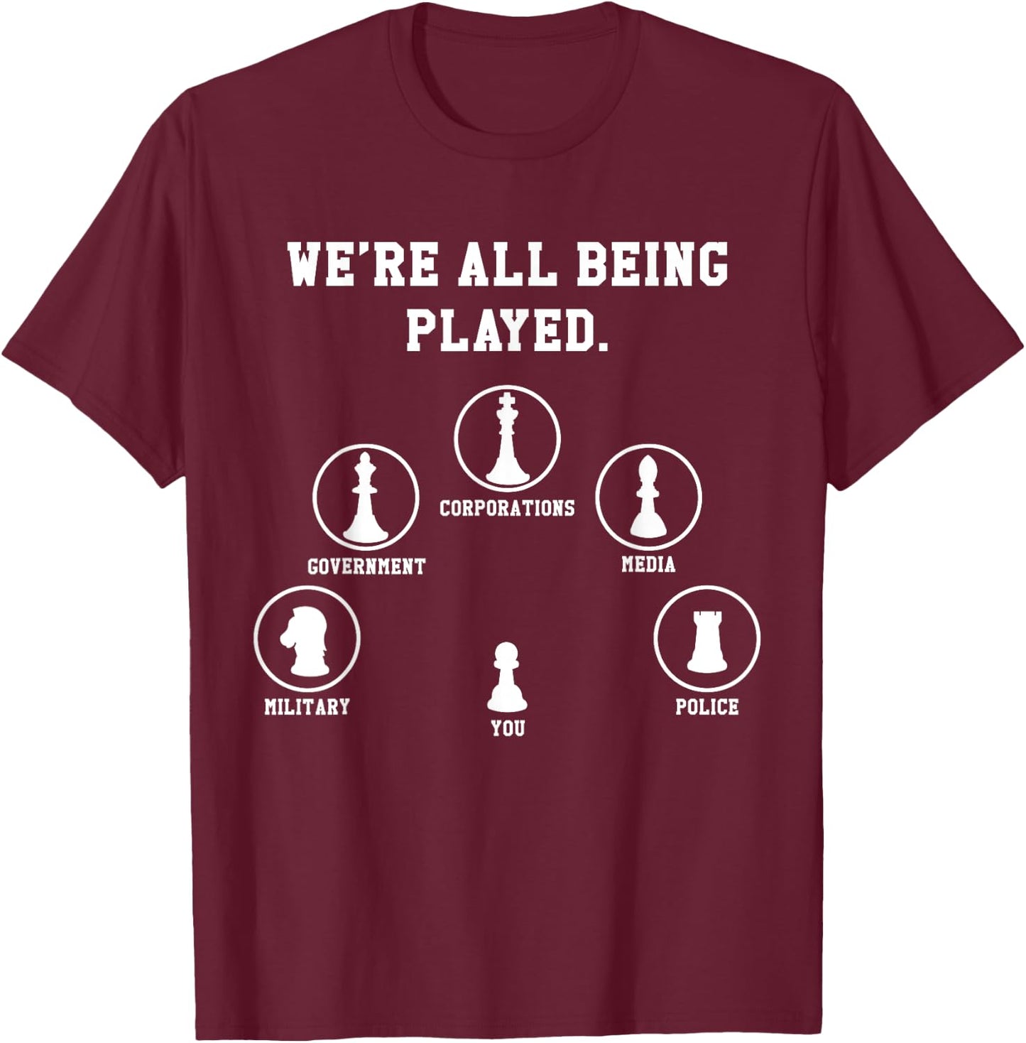 Chess Board Game Conspiracy Theory - Chess Game T-Shirt - T-Shirt | Maroon