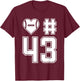 Love & Support Football Player Number 43 T-Shirt - T-Shirt | Maroon