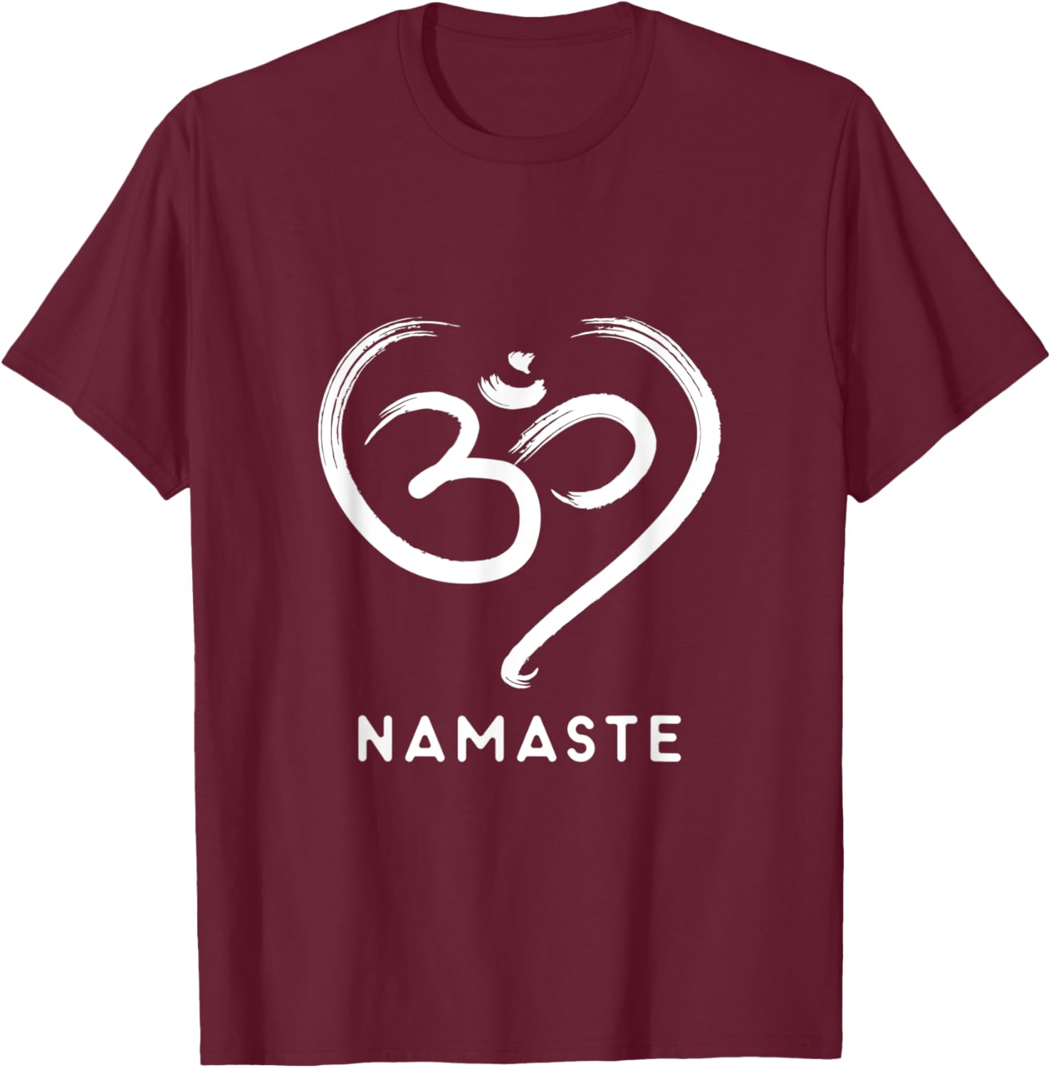 Aum Symbol Heart Namaste Om T-Shirt - T-Shirt | Maroon