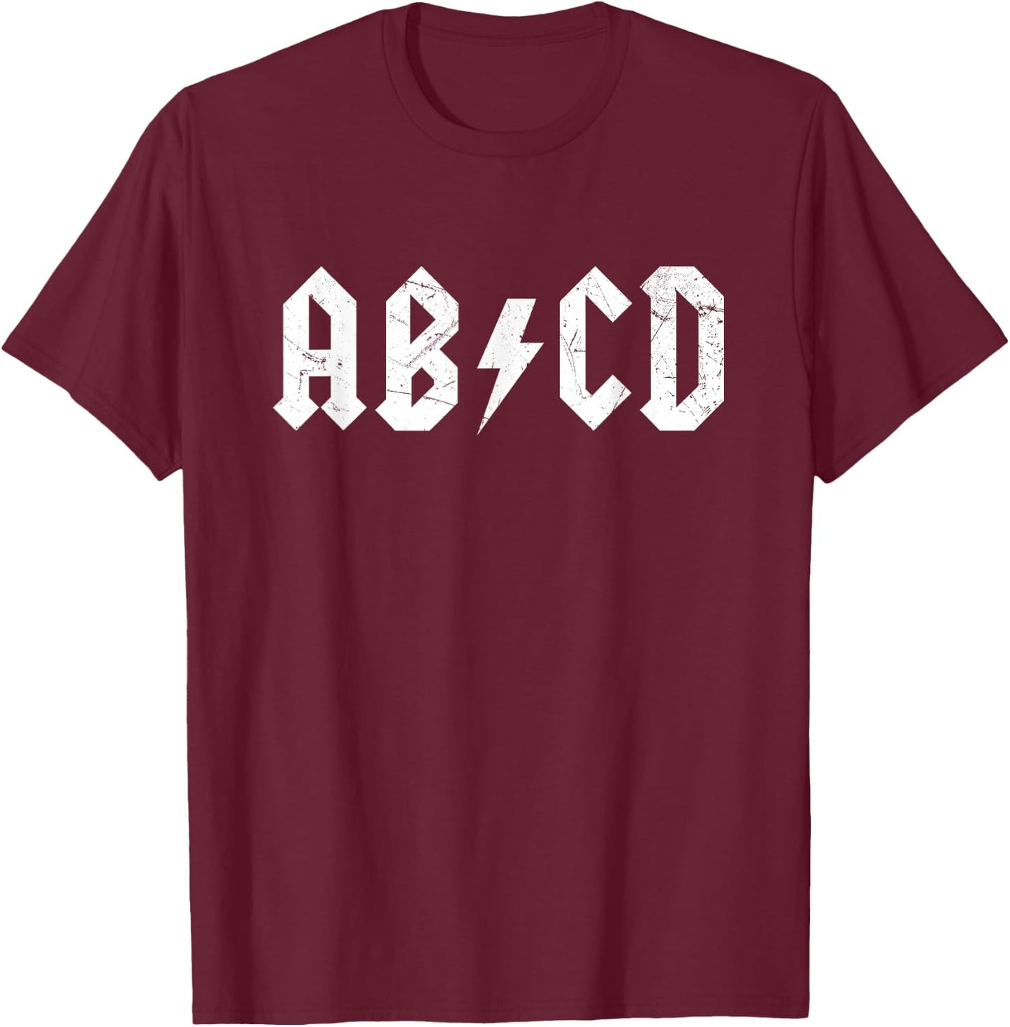ABCD Rock and Roll Letters Children Alphabet Parody T-Shirt - T-Shirt | Maroon