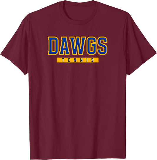 Copperas Cove Dawgs Tennis T-Shirt - T-Shirt | Maroon