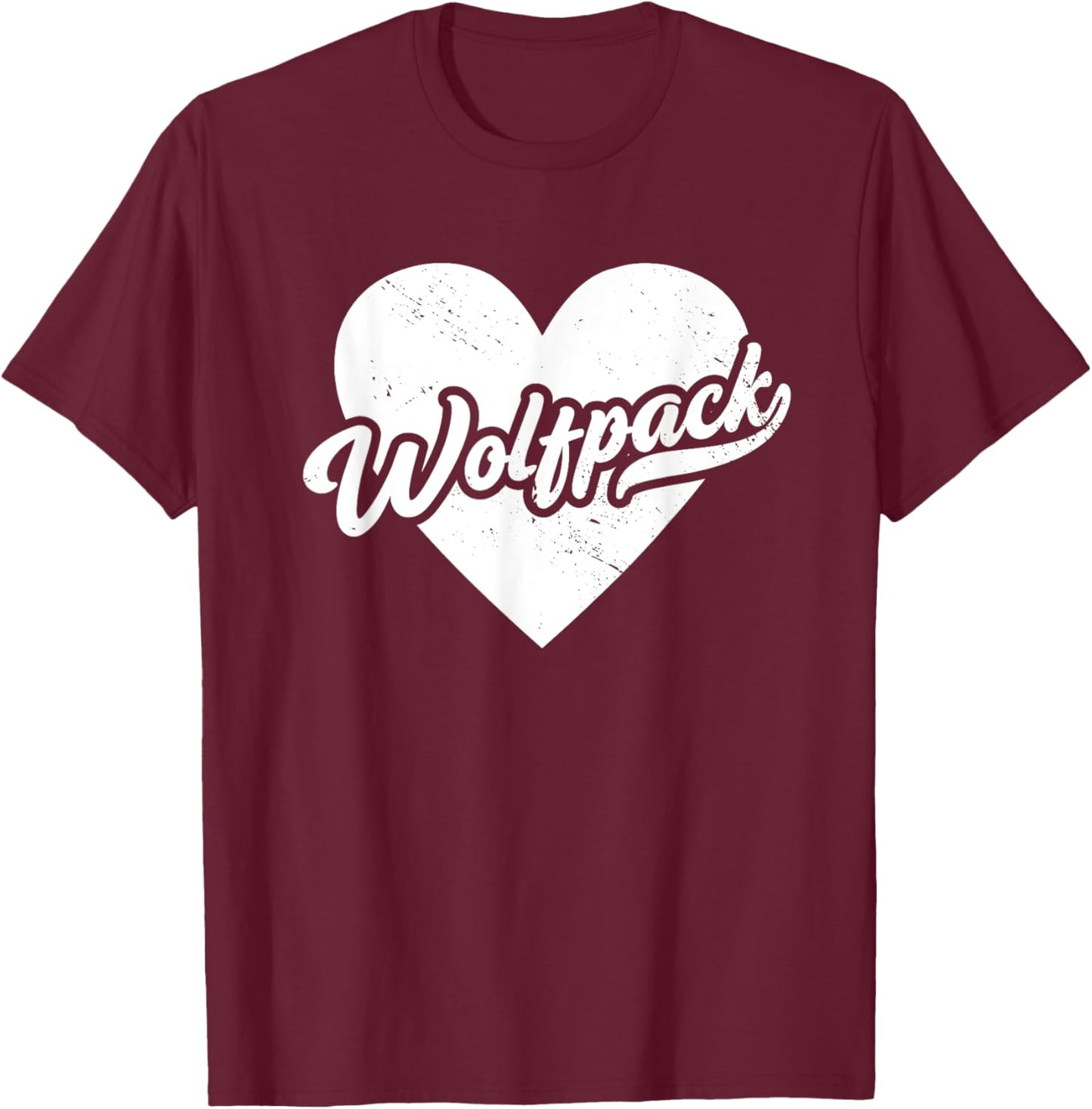 Vintage Wolfpack High School Spirit Go Pack Love T-Shirt - T-Shirt | Maroon