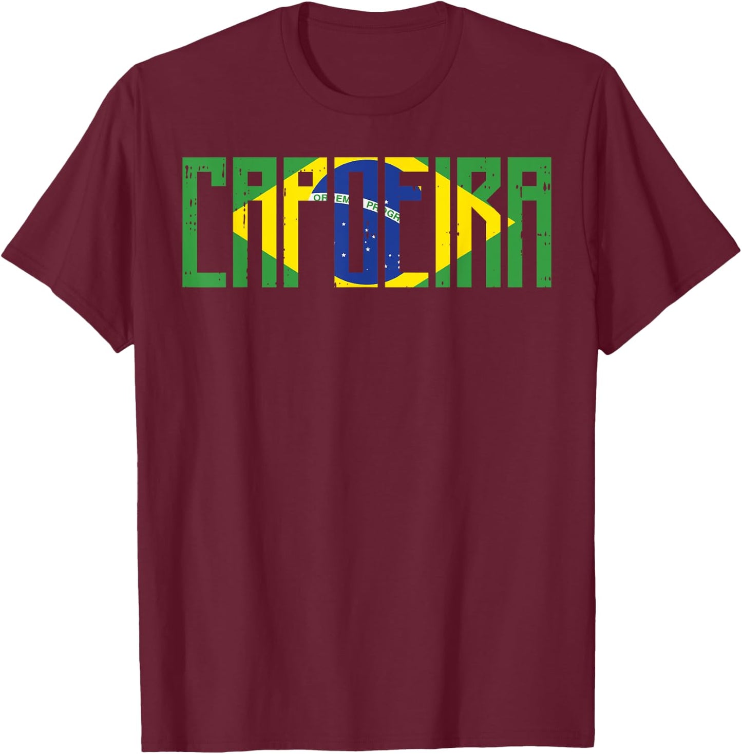 Capoeira Brazil Flag Vintage Dance Martial Arts Fighter Gift T-Shirt - T-Shirt | Maroon