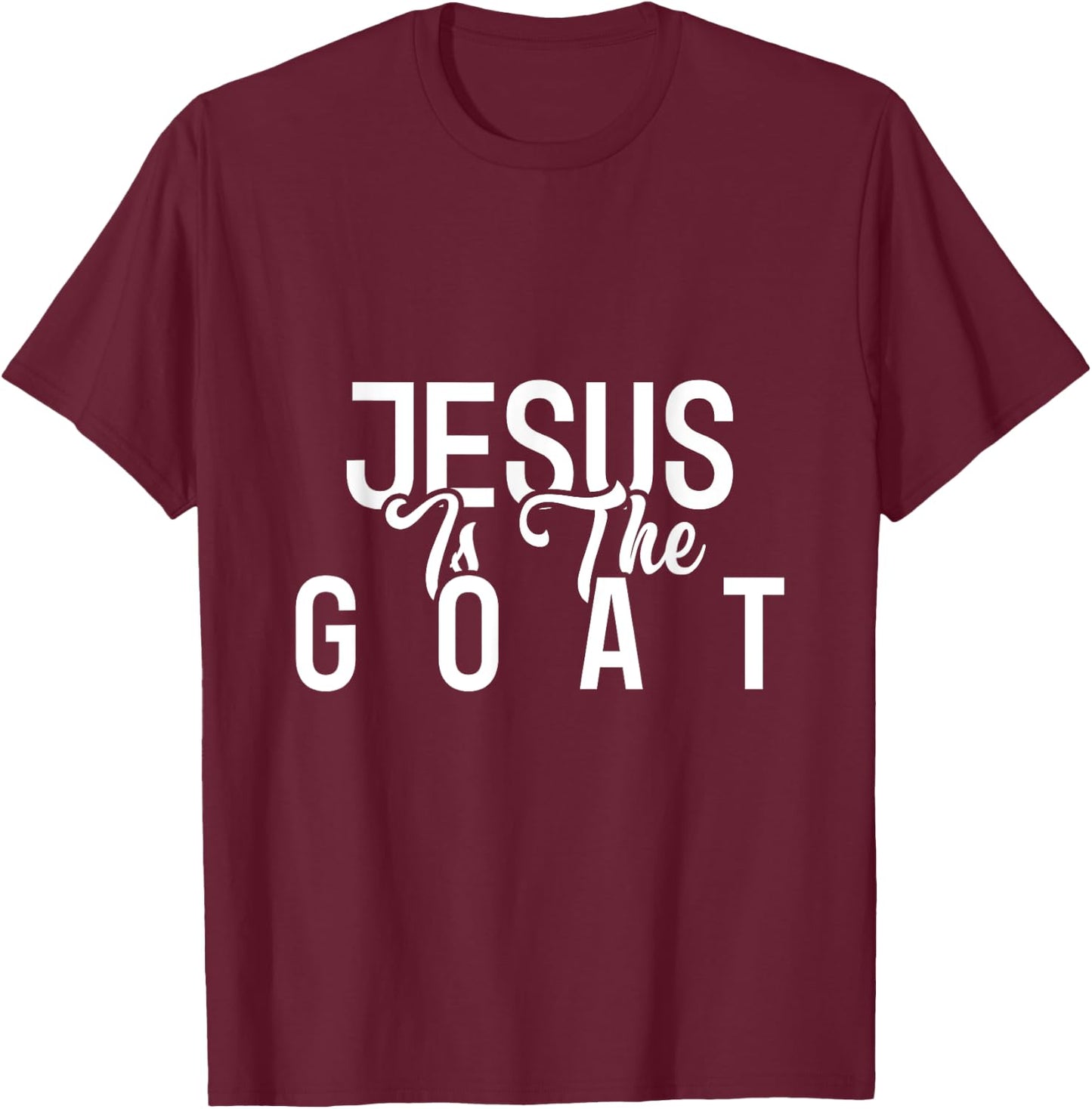 Jesus is the G.O.A.T - Jesus Shirts - Jump Shot Jesus T-Shirt - T-Shirt | Maroon